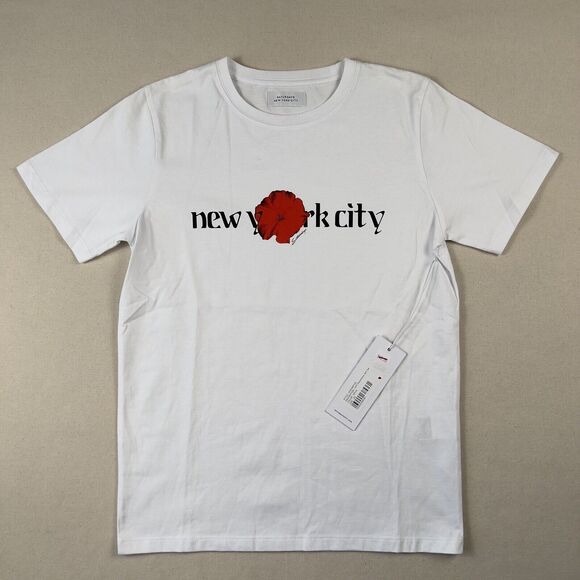 Saturdays NYC Moonflower Short Sleeve Tee Shirt Men’s Extra Small‎ White - Picture 1 of 15
